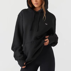 Venta al por mayor tasa de moda ropa de calle personalizada Hop Hip sudadera de gran tamaño para mujeres sudaderas con capucha de algodón polar pulóver Sudadera Mujer - Product Image 1