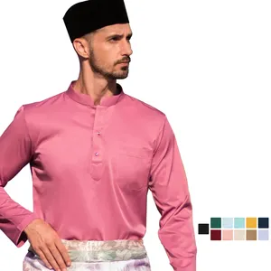 Wholesale Price Baju Melayu Cekak Musang Suit Traditional Features A Soft Texture with Classy Revere Round Collar