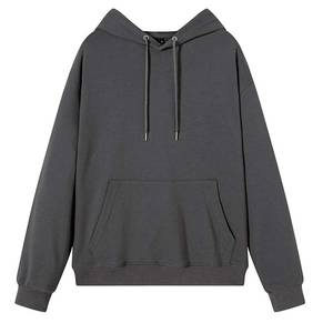 Sweat à capuche gris de luxe pour homme, personnalisable, brodé, style streetwear hip-hop numérique, mélange polyester/coton épais pour l'hiver - Product Image 1