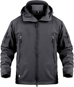 Veste tactique imperméable pour homme, style bombardier, doublure en polyester, broderie sur le devant, pour la randonnée hivernale - Product Image 1