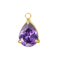 Pendentif Goutte d'Eau en Acier Inoxydable Plaqué Or PVD avec Zircon Micro-Pavé CZ, Anti-ternissement, Vente en Gros, Accessoire DIY