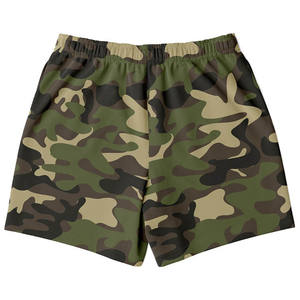 Camouflage Vert Plage Hommes Maille Shorts Mi-Longueur 7 Pouces Entrejambe Décontracté Designer Cordon Imperméable Solide Peint - Product Image 6