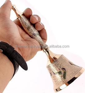 Campana de mano de latón macizo, artículo de decoración del hogar de alta calidad, diseño de pájaro, pulido brillante estilo náutico, artesanía de Metal grabada tallada - Product Image 5