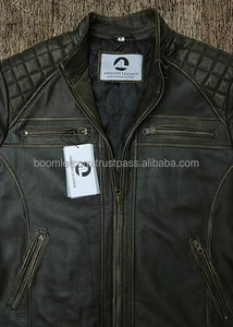 Chaqueta de cuero de motorista 100% para hombre, chaqueta de cuero para motocicleta, precio al por mayor y de alta calidad - Product Image 3