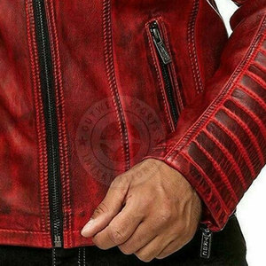 แจ็กเก็ตหนังสำหรับผู้ชายแจ็กเก็ตหนังสำหรับผู้ชายเสื้อผ้าแฟชั่นออกแบบโลโก้ได้ตามต้องการ - Product Image 4