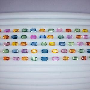 พลอยแซฟไฟร์หลายสีแบบมรกตตัดด้วยความร้อนได้รับการรับรองจากความร้อนจากมรกต - Product Image 6
