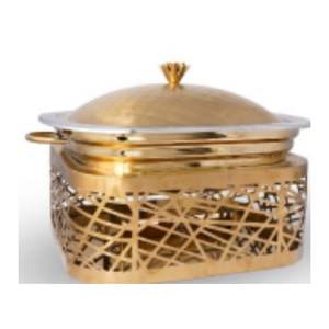 Premium Silver Oval Laser Cut Chafing Dish Stainless Steel Buffet <b>Warmer</b> for Hotels Catering Restaurants - Product Image 3