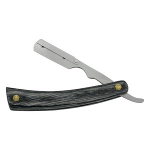 Mango de plástico de maquinilla de afeitar recta de hoja de acero inoxidable profesional de alta calidad con acabado de madera Suministro directo de fábrica - Product Image 4