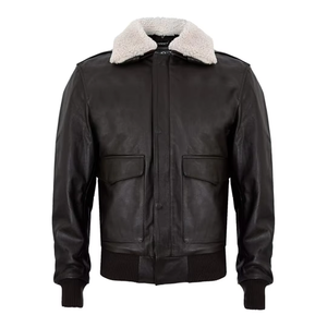 Chaqueta de cuero de motorista Twill para hombre Diseño elegante de dos tonos con bolsillos con cremallera para ropa informal y de motocicleta Pedidos OEM - Product Image 2