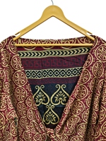 Vêtements pour femmes-Top de luxe en soie à manches cloche, veste à imprimé floral cachemire, cadeau pour elle-Top court indien