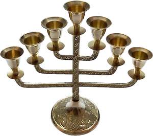 Bougeoir Menorah en laiton 7 Branches, support de bougie Vintage fantaisie, hauteur 8.5 pouces, supports de bougie pour salon - Product Image 2