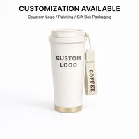 Gobelet de voyage isotherme avec logo personnalisé, couvercle à double usage, tasse à café portable en acier inoxydable