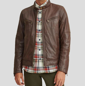 แจ็คเก็ตหนังแฟชั่นใหม่รุ่นฮิตปี 2026 สำหรับผู้ชายและผู้หญิง กันลม คอตั้ง โลโก้ด้านหน้า คุณภาพสูง สไตล์วินเทจ - Product Image 5