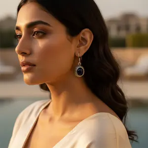 Pendientes de Plata 925 con Piedra Azul para Mujer, Regalo - Product Image 3