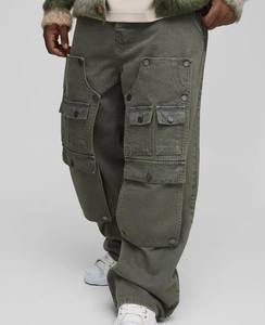 Venta al por mayor de pantalones vaqueros de marca privada para hombre con logotipo del cliente 100% algodón de alta calidad pantalones de mezclilla clásicos con múltiples bolsillos ropa informal entrenamiento - Product Image 3