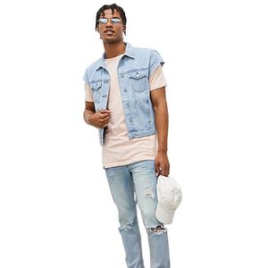 Vêtements de mode, jeans de haute qualité, matière extensible, 100% coton, multi-poches, design sans manches, vestes sans manches pour hommes - Product Image 2