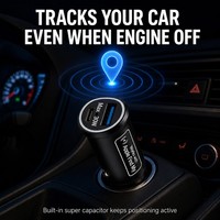 Chargeur de voiture 2-en-1 avec traceur GPS intégré, compatible avec la charge rapide 30W, double port USB-C, anti-perte, application Android, garantie 1 an