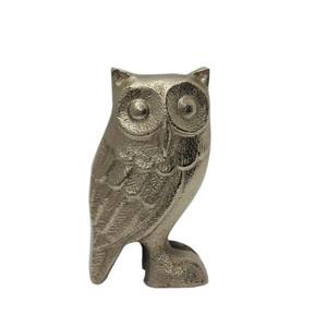 Artesanías de aluminio, esculturas de búho, figuritas abstractas, acabado de latón para el hogar, sala de estar, escultura de escritorio - Product Image 4