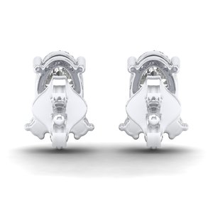 REYES Precio al por mayor Pendientes de oro blanco macizo de 14K con moissanita de corte ovalado de 1.09 quilates y cierre de rosca para mujer, joyería fina - Product Image 4