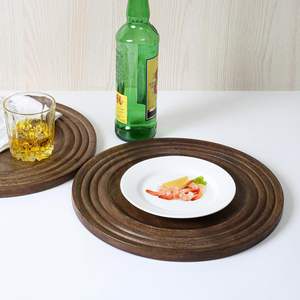 Mango Wood <b>Plates</b> Set of 2 Round Wooden Dinner <b>Plates</b> Charger Serving Tray Lightweight Natural Dinnerware Dishes for <b>Steak</b> - Product Image 4