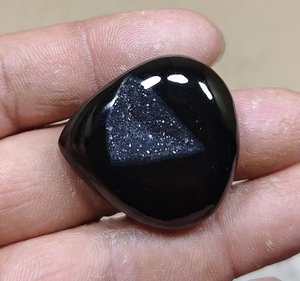Cabujones de Ágata Druzy Negra Natural de Formas Mixtas para la Fabricación de Joyas - Product Image 4