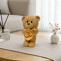 Statue d'ours en résine de luxe moderne, artisanat créatif, écologique, peinte à la main, réaliste, décoration d'intérieur