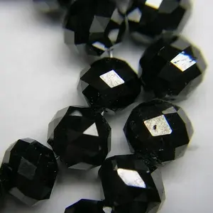 Cuentas de Diamante Negro natural de 2 a 3 mm de tamaño, cuentas facetadas de excelente color a precio de descuento