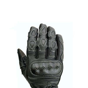 Gants de moto en cuir avec protection des jointures rigides, paume antidérapante et fonction tactile pour homme – Équipement moto - Product Image 2