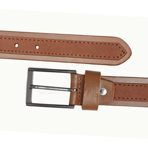 Cinturones de Cuero Vacuno para Hombre con Hebilla de Acero, Diseño Sólido, Longitud Ajustable, Duraderos para Uso Casual - Product Image 2