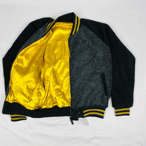 Para Alpha Sherpa Chaqueta de bombardero de lana para mujeres y hombres Chaqueta de fraternidad de hermandad informal bordada para primavera - Product Image 2