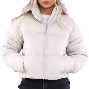 Wholesale Rates Best Sale Winter Short Body Women's <b>Jackets</b> 2026 Customize Style Long Sleeve <b>Cropped</b> Women Puffer <b>Jacket</b> - Product Image 1