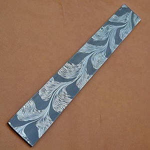 Làm bằng tay Damascus thép rắn lông mô hình phôi thanh Chiều dài tổng thể 12 inch Chiều rộng 2 inch Độ dày 5mm Damascus thanh - Product Image 3