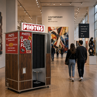 Kiosque en libre-service en acier inoxydable avec écran tactile, borne photo pour smartphone SLR, avec système d'impression instantanée et de paiement