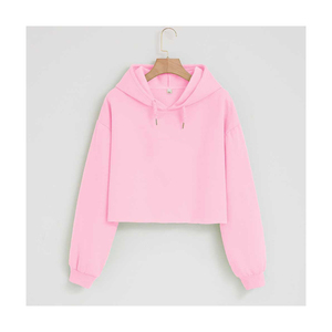 Sudadera con capucha recortada para mujer para verano, ropa informal, algodón Original, Anti Pilling, sudadera recortada de secado rápido, Sudadera con capucha recortada más vendida - Product Image 2
