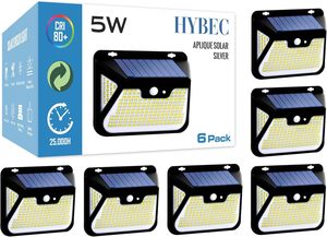 HYBEC-lampada solare esterna con sensore di movimento, luce solare automatica per giardino, terrazza o parete 5W - Product Image 1