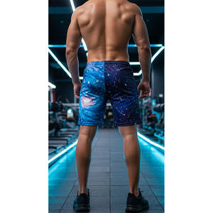 Short de bain pour hommes avec logo personnalisé en coton noir décontracté uni avec motif solide-Vente en gros d'impression numérique - Product Image 5