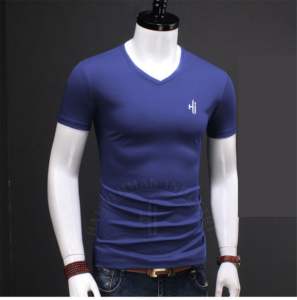 เสื้อยืดโพลีเอสเตอร์แขนสั้นสำหรับผู้ชายสไตล์ไฮสตรีทเสื้อยืดคอกลมปกเสื้อพิมพ์ดิจิตอลลายตัวอักษรตัวเลือกว่างเปล่า - Product Image 4