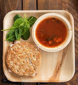 Bol à soupe en feuilles de palmier Areca, 5,5 pouces de profondeur, jetable, écologique, biodégradable, résistant à l'eau, personnalisé, moderne, pour les fêtes - Product Image 1