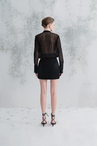 Falda corta de nuevo diseño con estilo con pajarita FALDA ASIMÉTRICA RORY Cuero vegano de alta calidad Lujo BLANCO ANT Marca local - Product Image 6