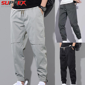 Custom Mens Cargo Jogger Pants <b>Drawstring</b> Flat Casual Streetwear Sweatpants Sports Track <b>Trousers</b> Elastic Waist Fitness - Product Image 4