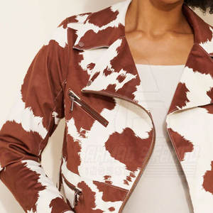 เสื้อแจ็คเก็ตหนังวัวสำหรับผู้หญิงฤดูหนาว พร้อมซิป สีและโลโก้สั่งทำได้ ระบายอากาศได้ดี เป็นมิตรกับสิ่งแวดล้อม แข็งแรง ทนทาน สวมใส่สบาย - Product Image 6