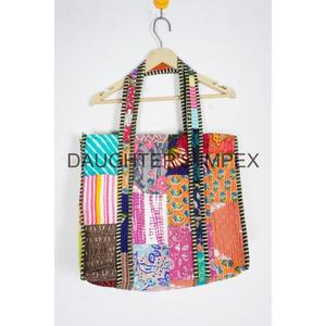 Bolso de hombro acolchado de algodón con estampado de bloques de mano indio de primera calidad al por mayor, bolso de hombro de retazos, estilo Vintage para mujer, para regalos de viaje - Product Image 5