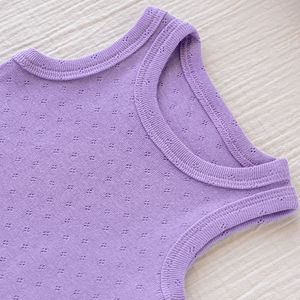 Body sin mangas color lavanda para bebés y niños pequeños, tejido suave teñido liso, ropa unisex para bebés de 21 a 24 meses - Product Image 4