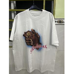 เสื้อยืดคอกลมคอกลมผ้าย้อมสีแขนสั้นผ้าไหมลำลองขนาด180กรัมพิมพ์ลายได้หลายขนาดจากเวียดนาม - Product Image 3