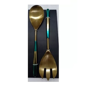 Juego de Cubiertos de acero inoxidable con mango de diseño de hojas, último diseño para niños y mesa de boda, comida para servir - Product Image 4