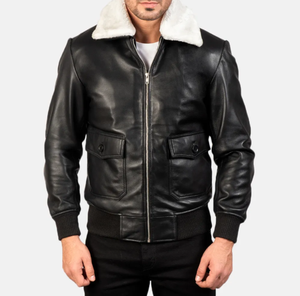 Chaquetas de cuero para hombre, chaquetas de cuero Softshell personalizadas de alta calidad con cuello de piel blanca personalizada de Material Premium para hombre - Product Image 4