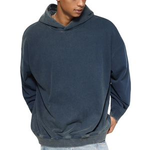 Sudadera con Capucha Personalizada de Felpa Francesa Gruesa, Estilo Casual, Sin Cordones, Sin Bolsillos, Degradado, Vintage, Lavado Ácido - Product Image 1