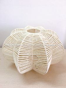 Vente en gros d'abat-jour moderne en rotin transparent vintage en osier de haute qualité fait à la main suspension en bois taille personnalisée - Product Image 2