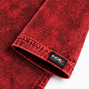 INDEX Men's <b>Red</b> Patterned Cotton T-<b>Shirt</b> O-Neck Short Sleeve Casual Regular Fit Front Logo Printed Jersey Sport Wear - Product Image 5
