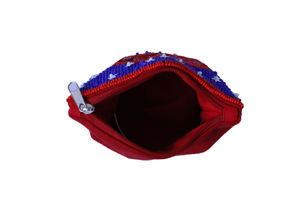 Artisan Handmade Beaded Coin Pouches <b>Small</b> Zipper <b>Purses</b> in Lip Shapes America Day Decorative Wholesale Bags in 2025 - Product Image 3